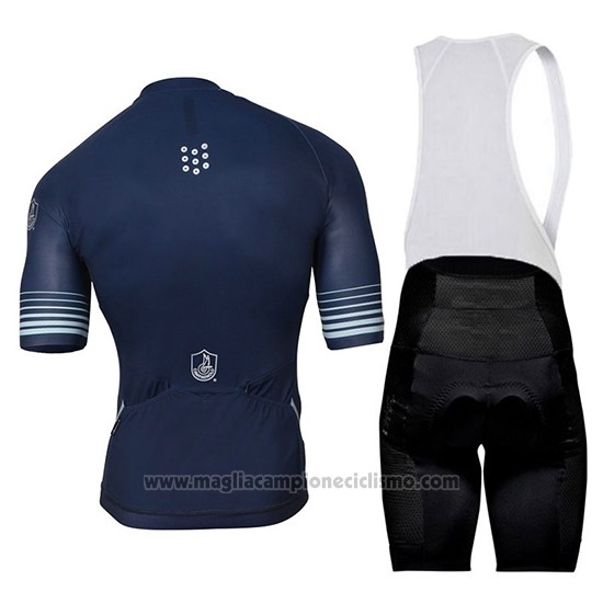 2018 Abbigliamento Ciclismo Campagnolo Platino Spento Blu Manica Corta e Salopette
